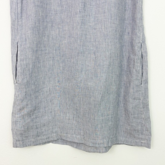 Cynthia Rowley 100% Linen Striped Flutter Sleeve Beachy Shift Dress Size Medium - Picture 12 of 14